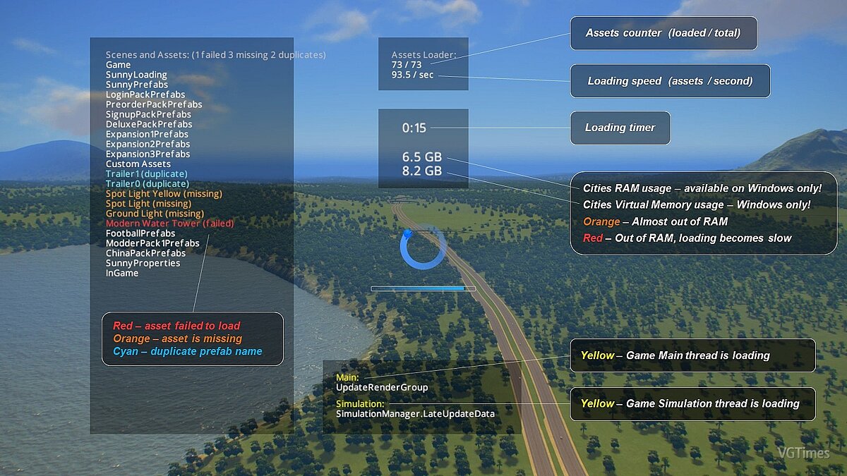 Cities: Skylines — Display information on the loading screen and add new options