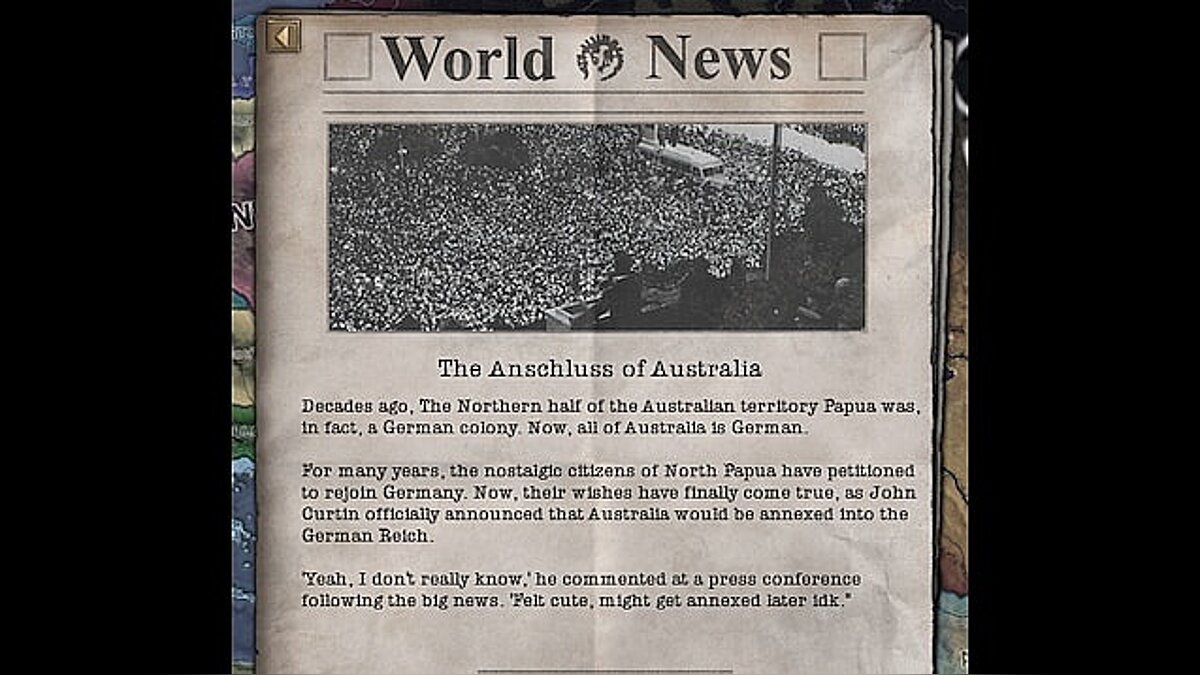 Hearts of Iron 4 — Anschluss of Australia