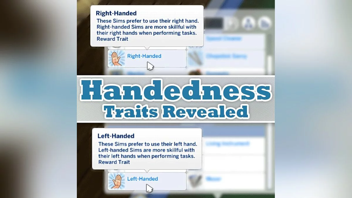 The Sims 4 — Right-handed and left-handed