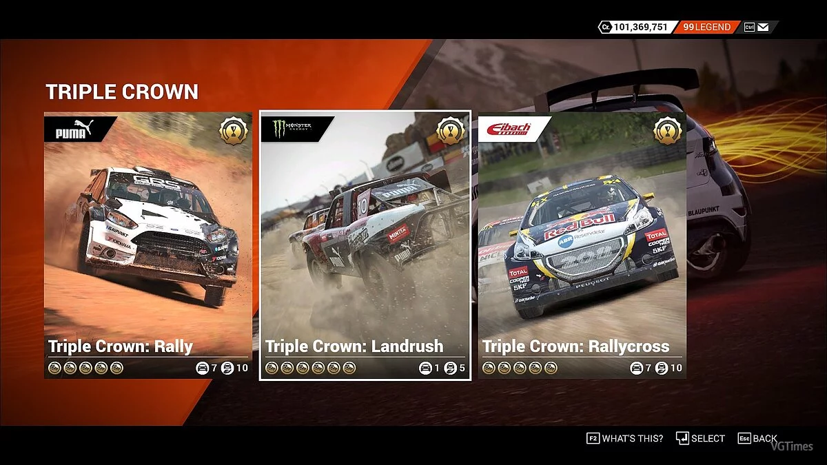 DiRT 4 — Збереження (100% Пройдено, все на золоті кубки та медалі)