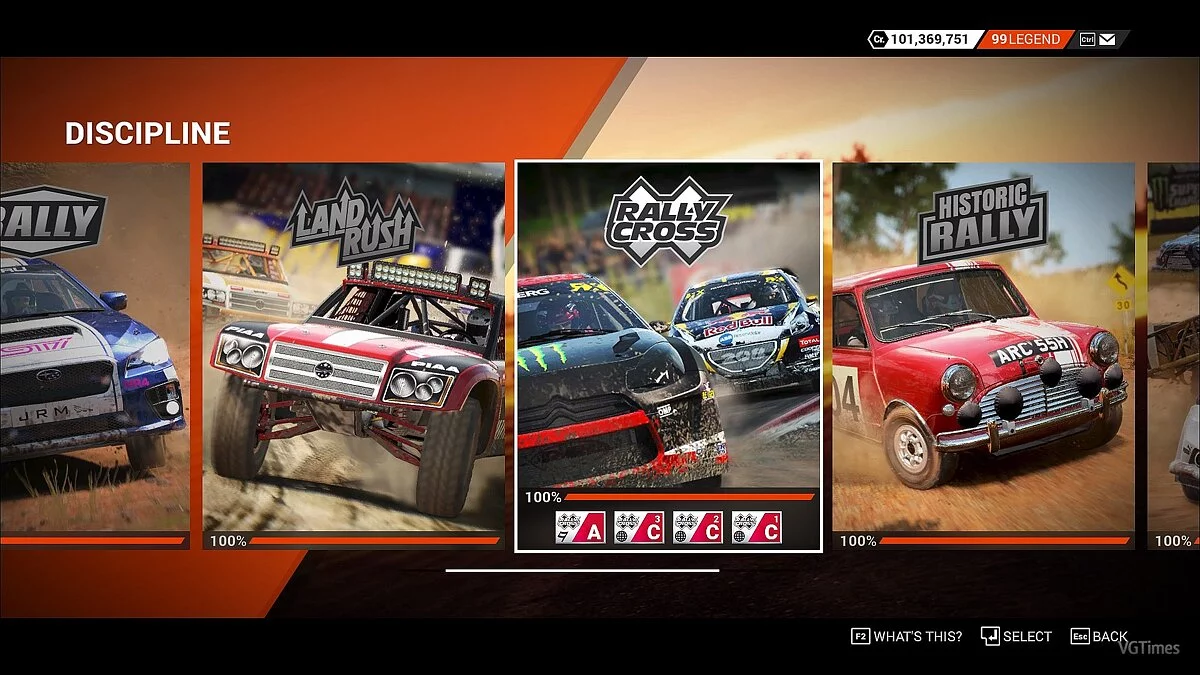 DiRT 4 — Save (100% Passed, all for gold cups and medals)