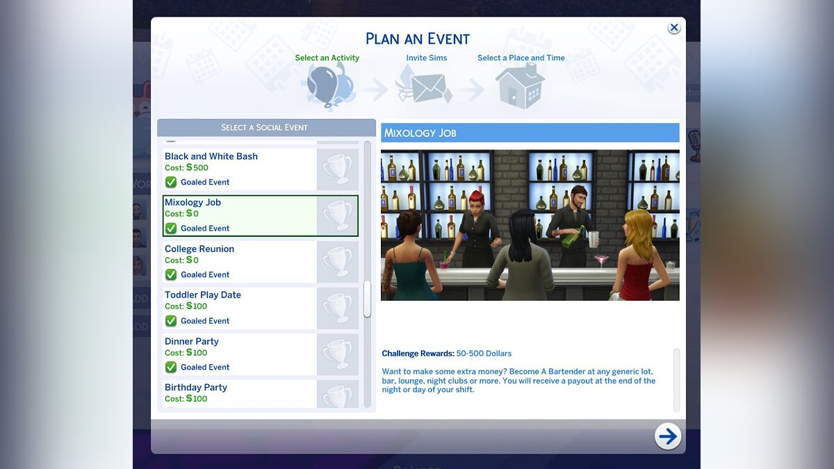 The Sims 4 — Party for bartending