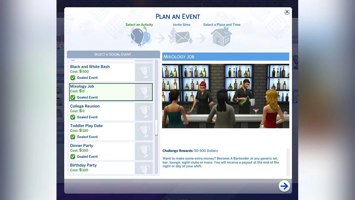 The Sims 4 — Party for bartending