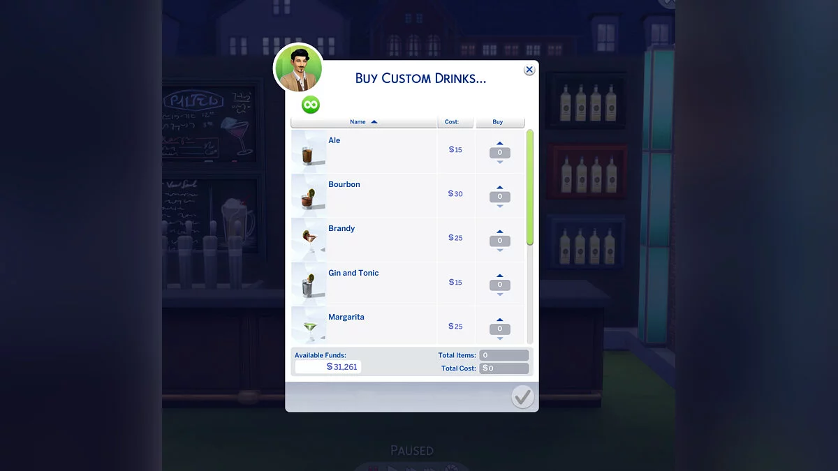 The Sims 4 — Кастомні напої у бари