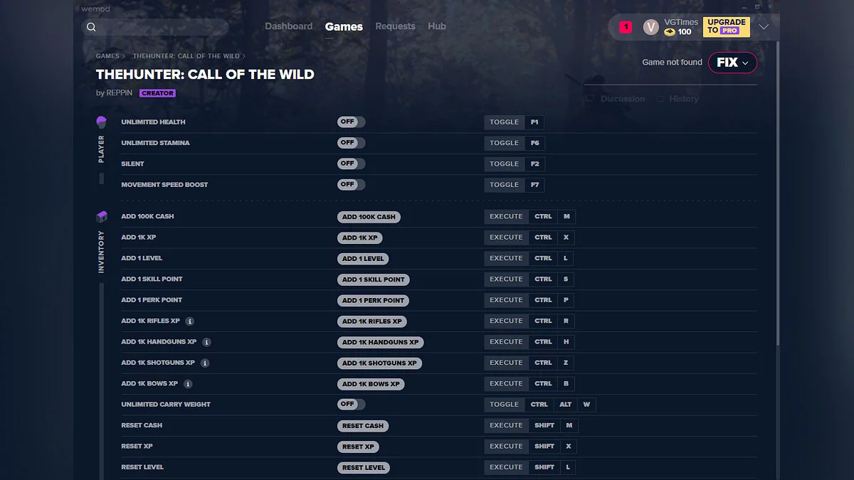 theHunter: Call of the Wild — Trener (+24) od 18.02.2020 [WeMod]