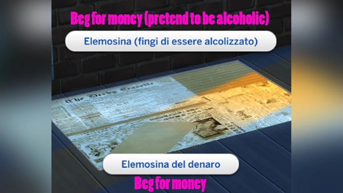 The Sims 4 — Просити милостиню