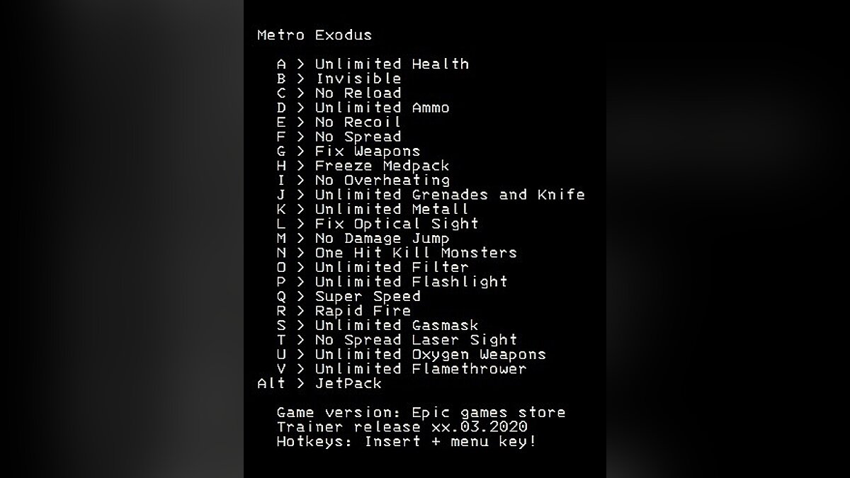 Metro Exodus — Trainer (+23) [EGS v. 1.0.1.6] - Updated: 03/05/2020