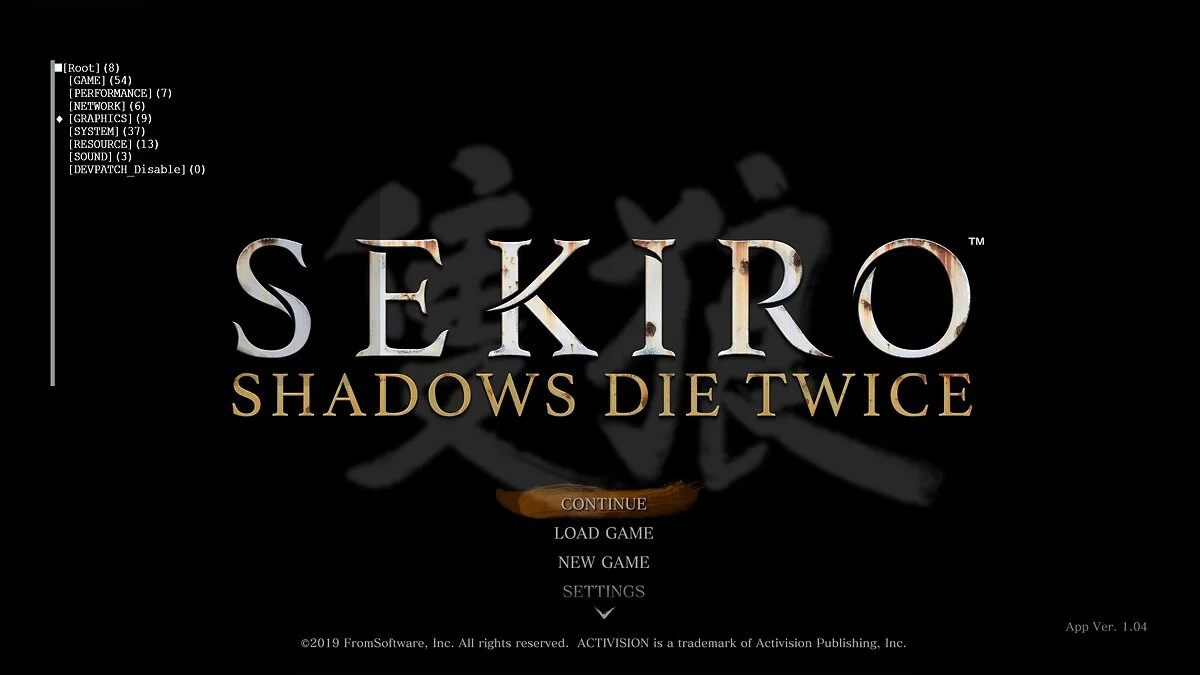 Sekiro: Shadows Die Twice — Debug menu