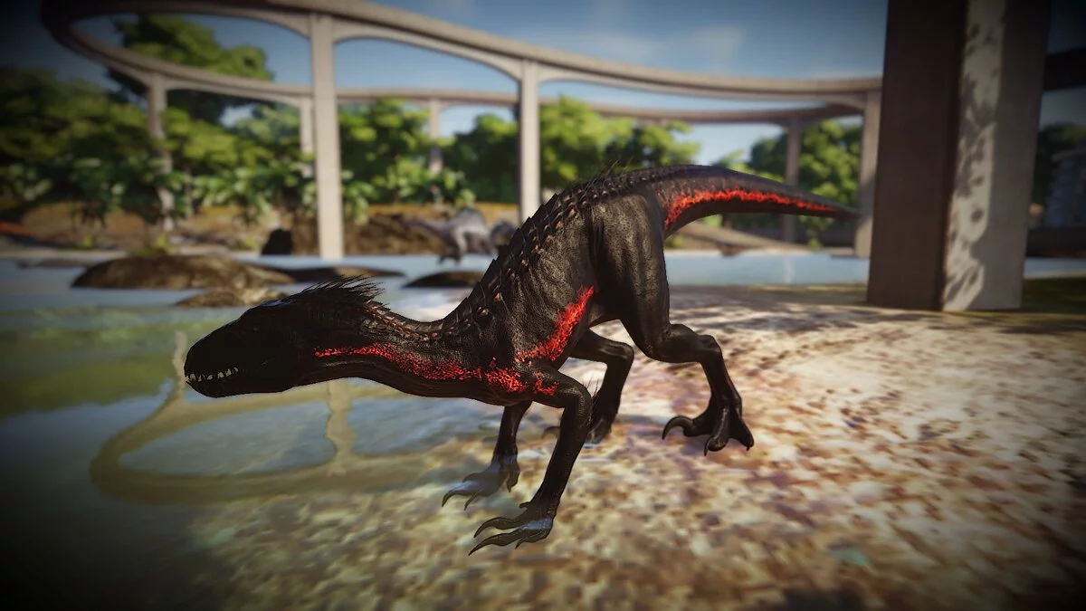 Jurassic World Evolution — Indoraptor burning coal