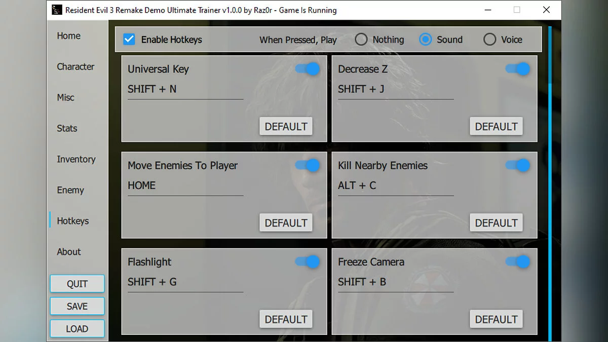 Resident Evil 3 — Ultimate Trainer для Resident Evil 3 Remake Demo