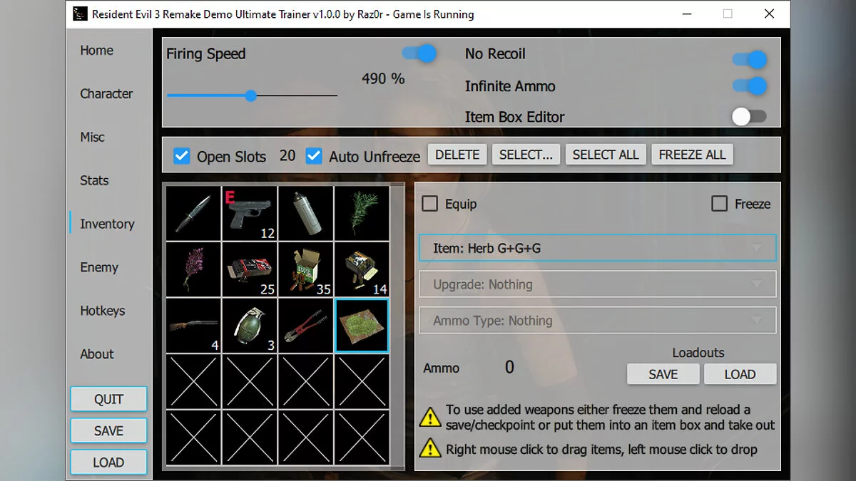 Resident Evil 3 — Ultimate Trainer для Resident Evil 3 Remake Demo