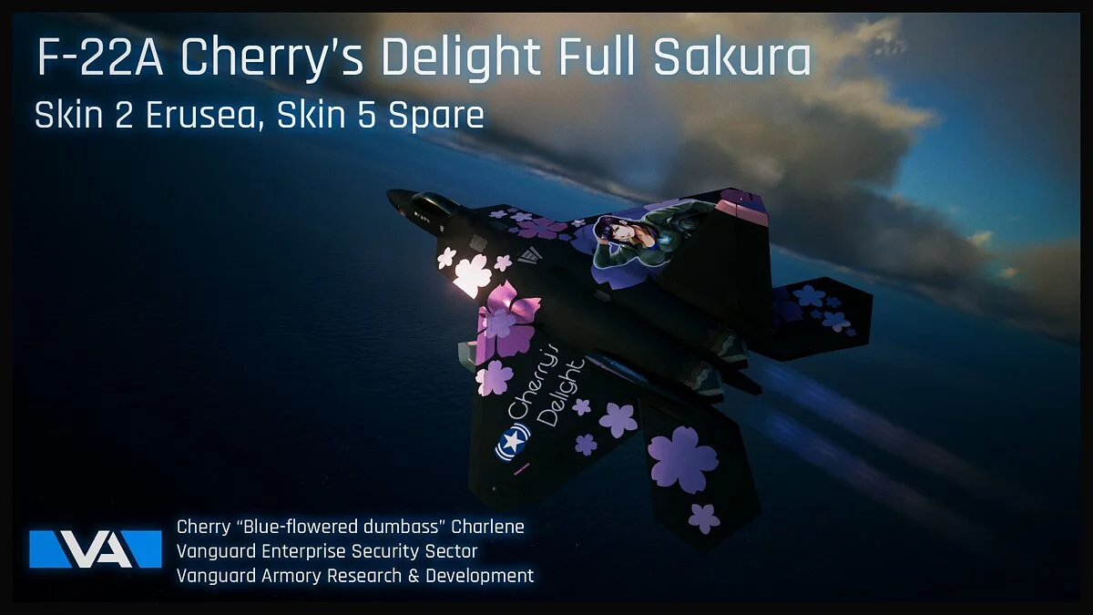 Ace Combat 7: Skies Unknown — Розмальовка літака в стилі аніме "Цвітна вишня"