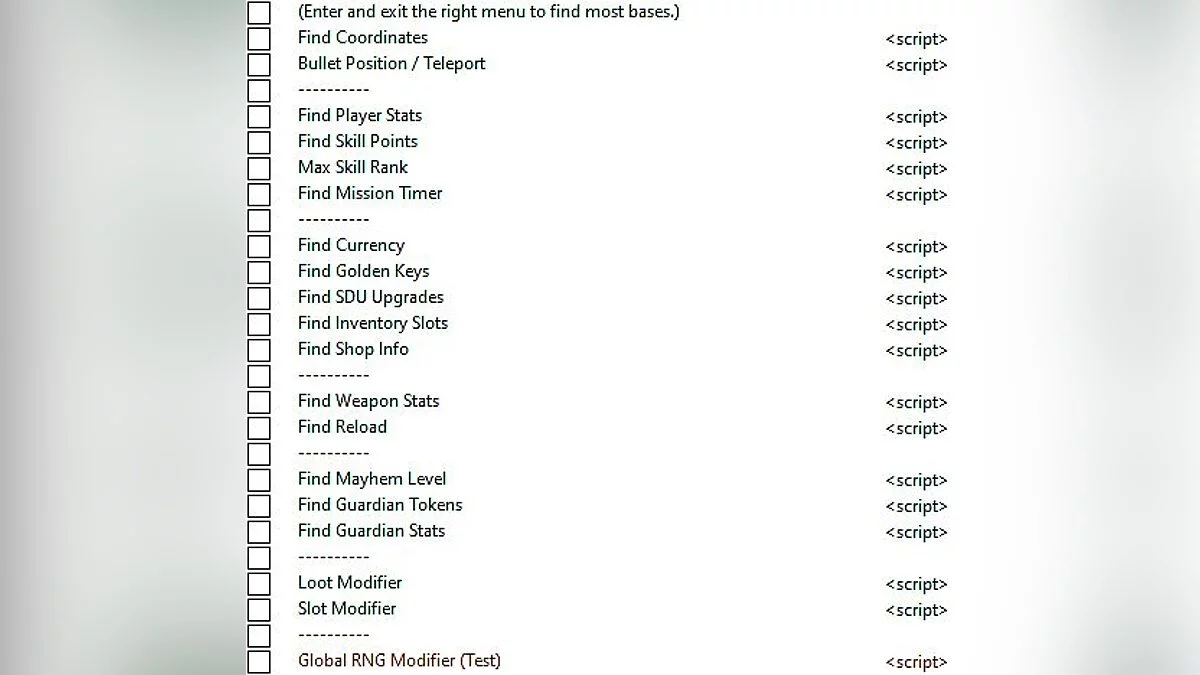 Borderlands 3 — Table for Cheat Engine [UPD: 03/22/2020]