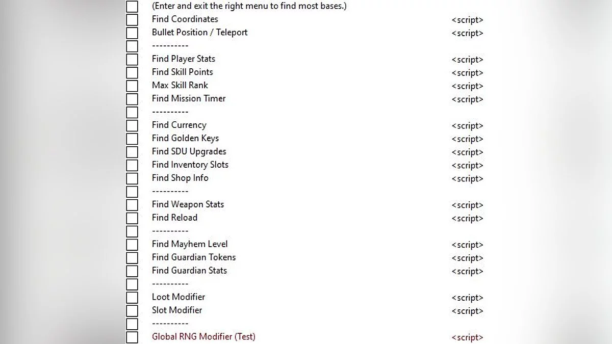 Borderlands 3 — Table for Cheat Engine [UPD: 03/26/2020]