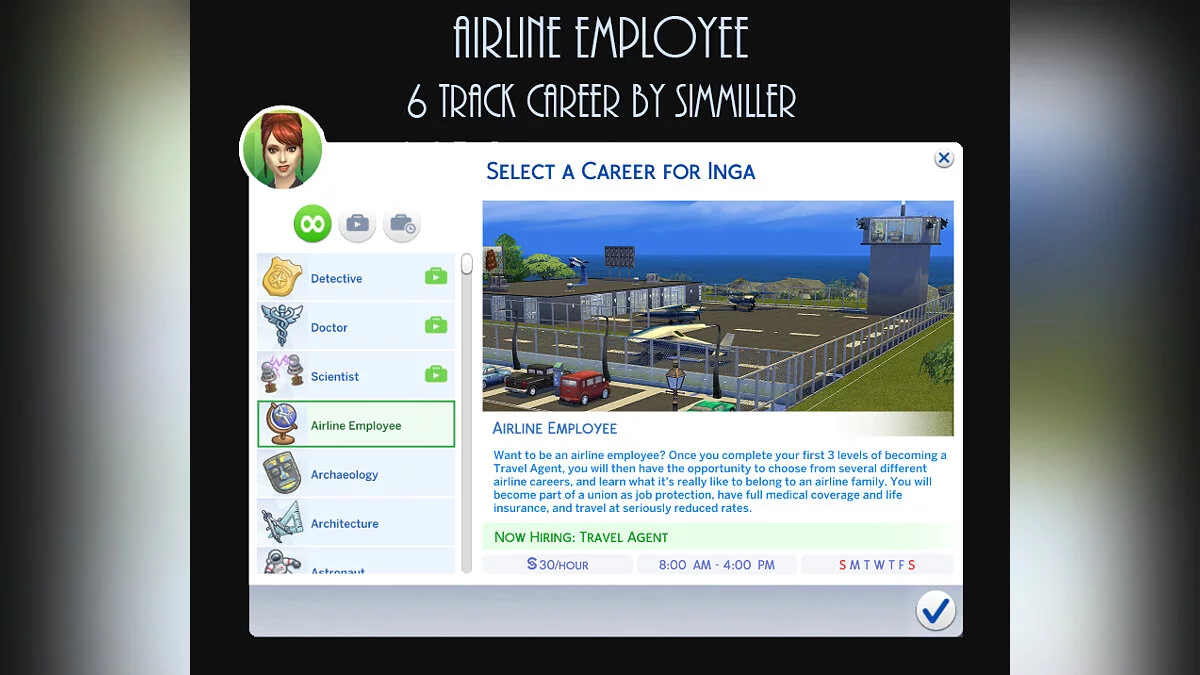 The Sims 4 — Airline employee career (03/25/2020)