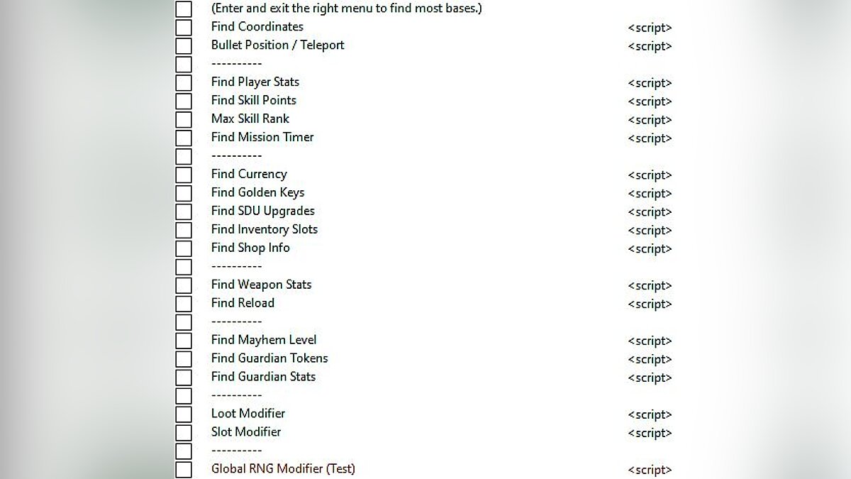 Borderlands 3 — Table for Cheat Engine [UPD: 03/26/2020]