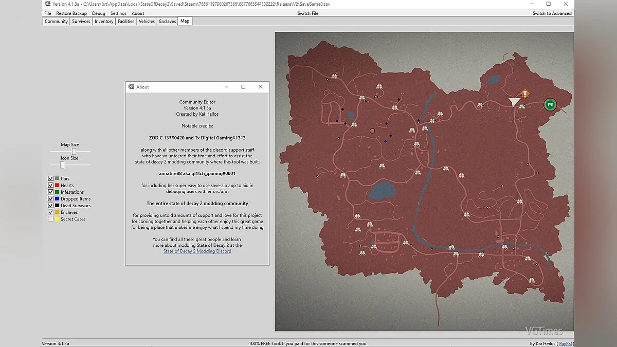 State of Decay 2 — Guardar editor - Editor comunitario versión 4.1.3a