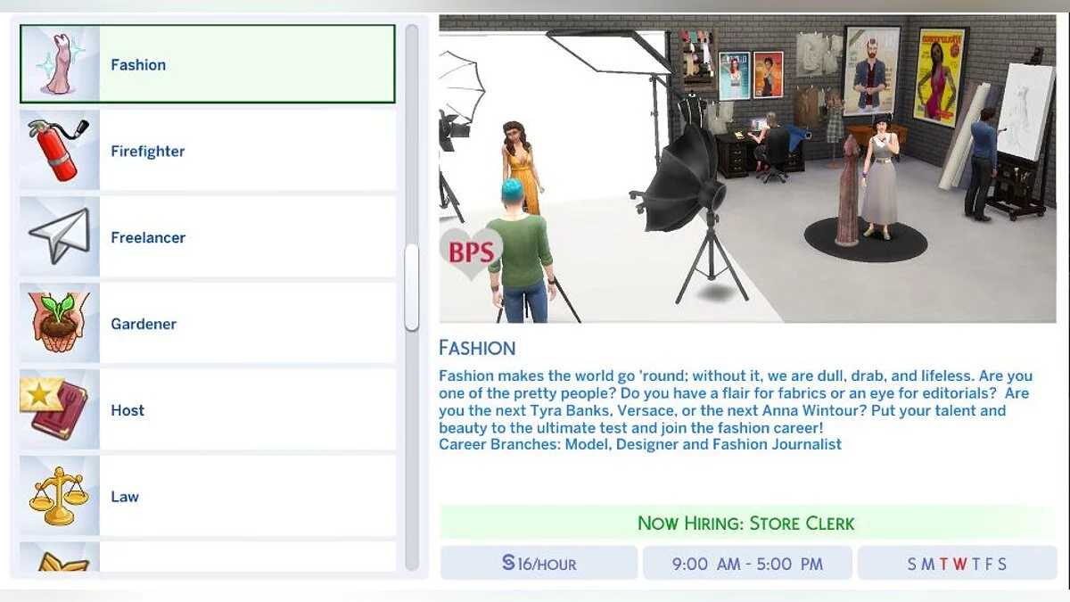 The Sims 4 — Carrera en la industria de la moda.