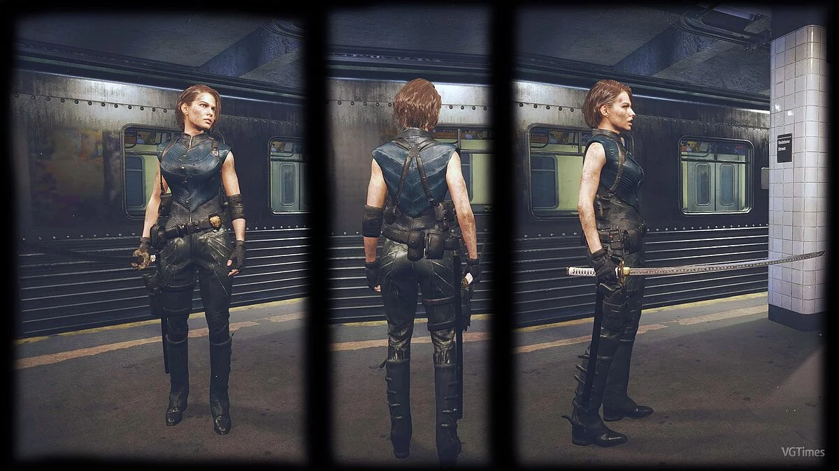 Resident Evil 3 — Traje estilo Virgilio y katana.