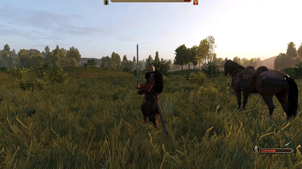 Mount &amp; Blade 2: Bannerlord — Espadas a dos manos en el cinturón.