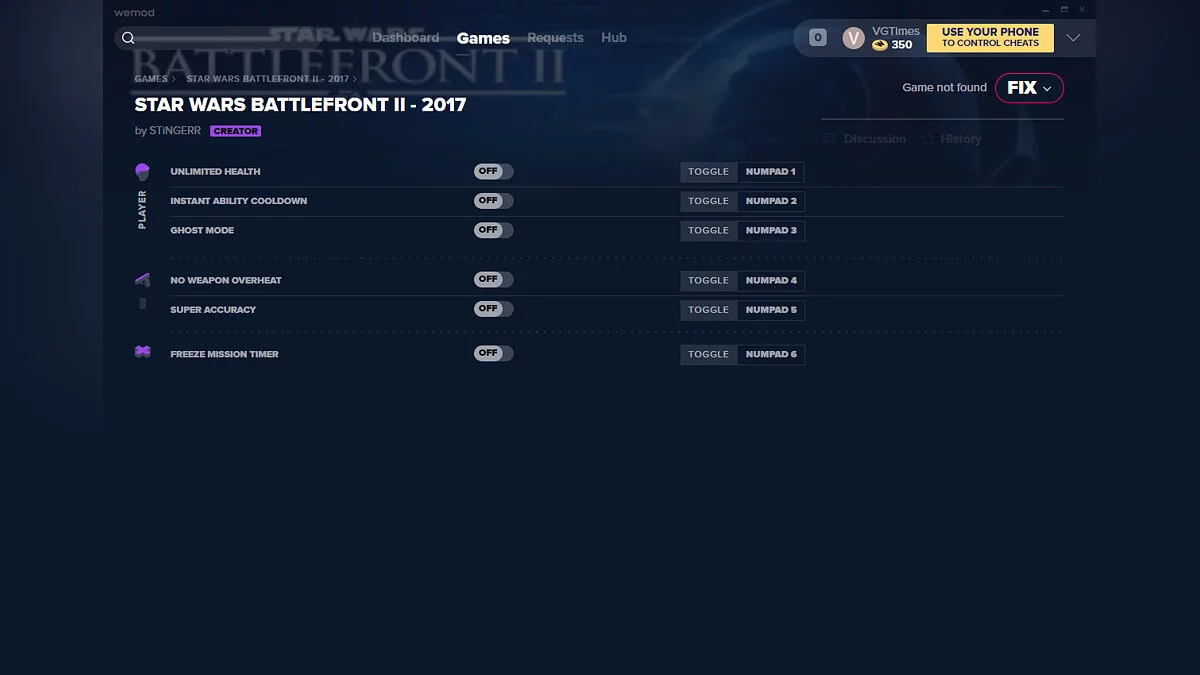 Star Wars: Battlefront 2 — Entrenador (+6) del 03/04/2020 [WeMod]