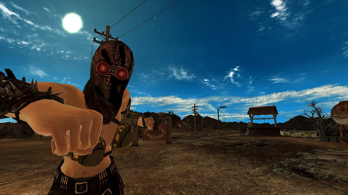 Fallout: New Vegas — Raider armor, pistol and bat