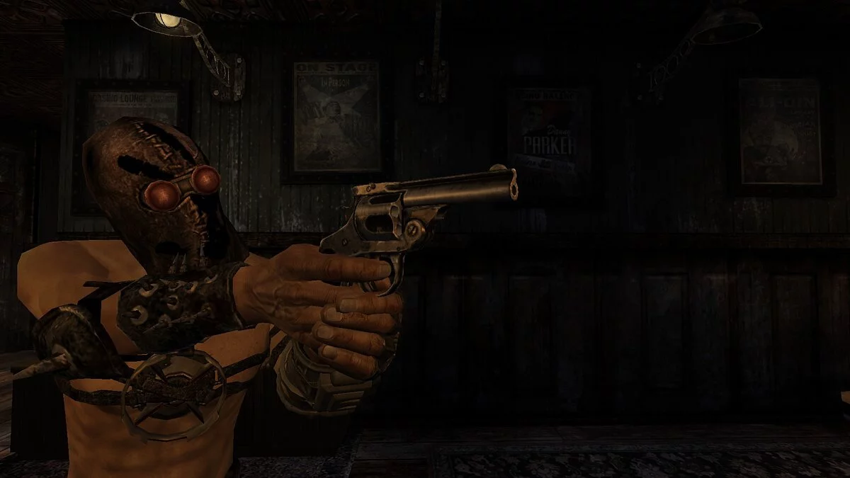 Fallout: New Vegas — Рейдерская броня, пистолет и бита