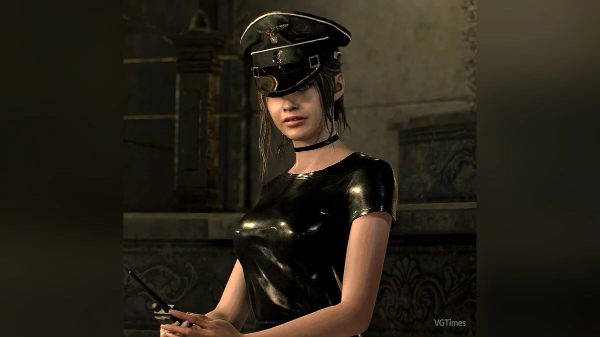 Resident Evil 2 — Vestido de cuero con gorra.