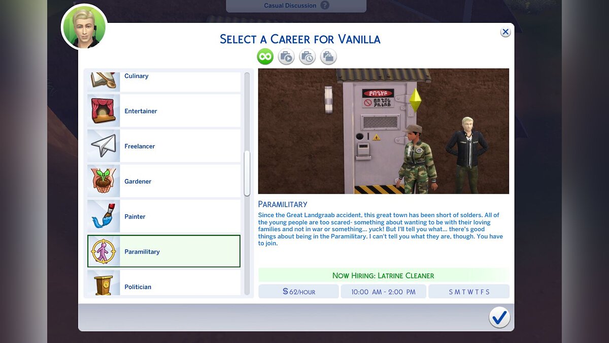 The Sims 4 — Paramilitary Career (TS1 to TS4 Conversion)