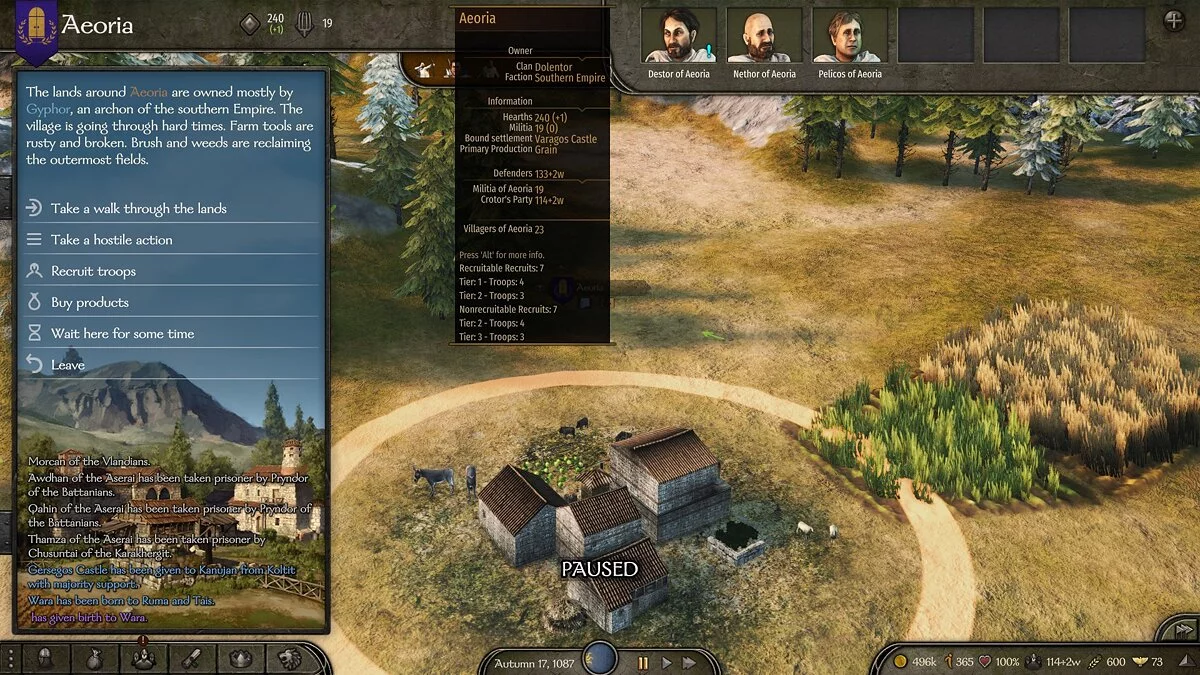 Mount &amp; Blade 2: Bannerlord — Number of recruits in overlay