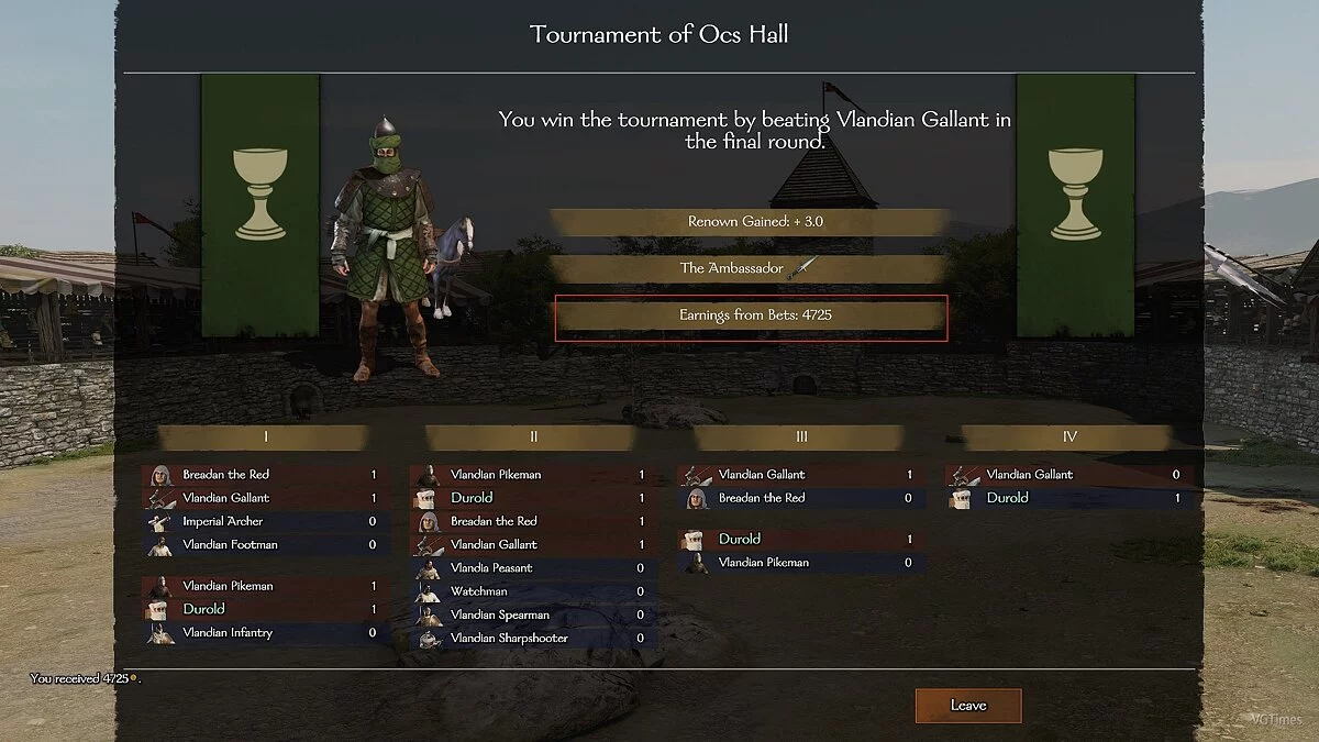 Mount &amp; Blade 2: Bannerlord — Increased bets on tournaments