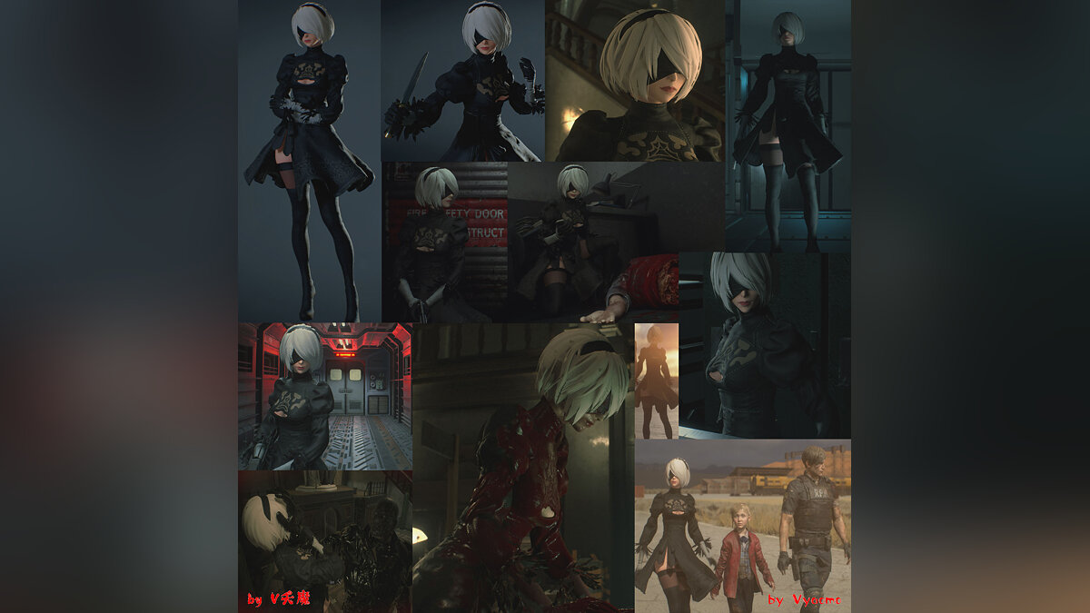 Resident Evil 2 — Replacing Claire with 2B from Nier: Automata