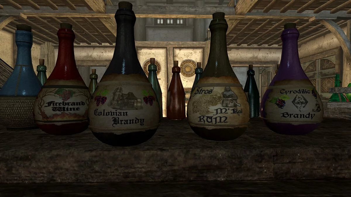 Elder Scrolls 5: Skyrim Special Edition — Улучшенные этикетки на бутылках