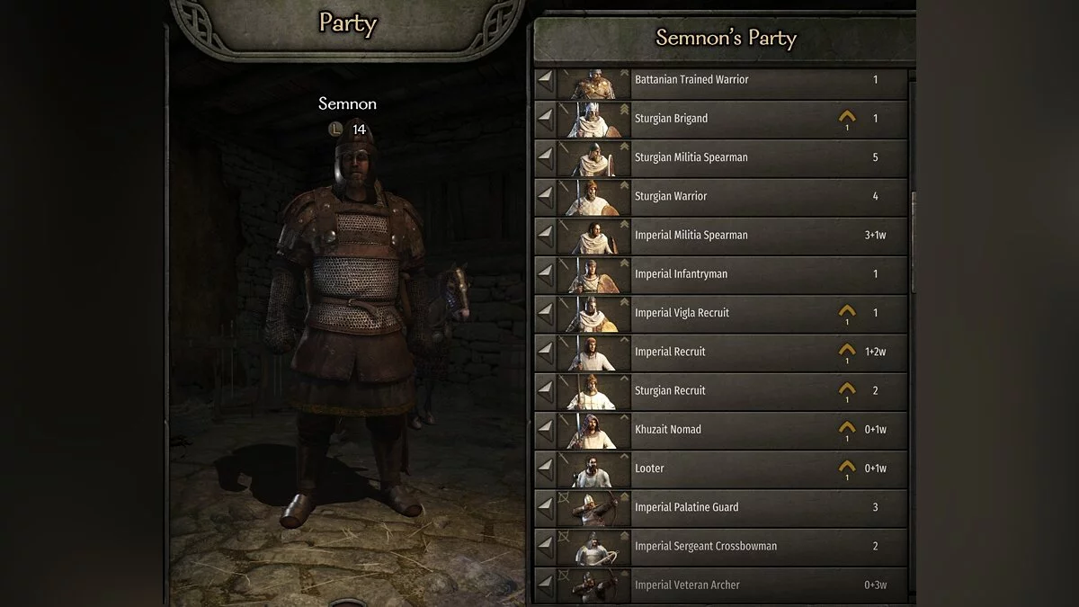 Mount & Blade 2: Bannerlord — Сортування юнітів