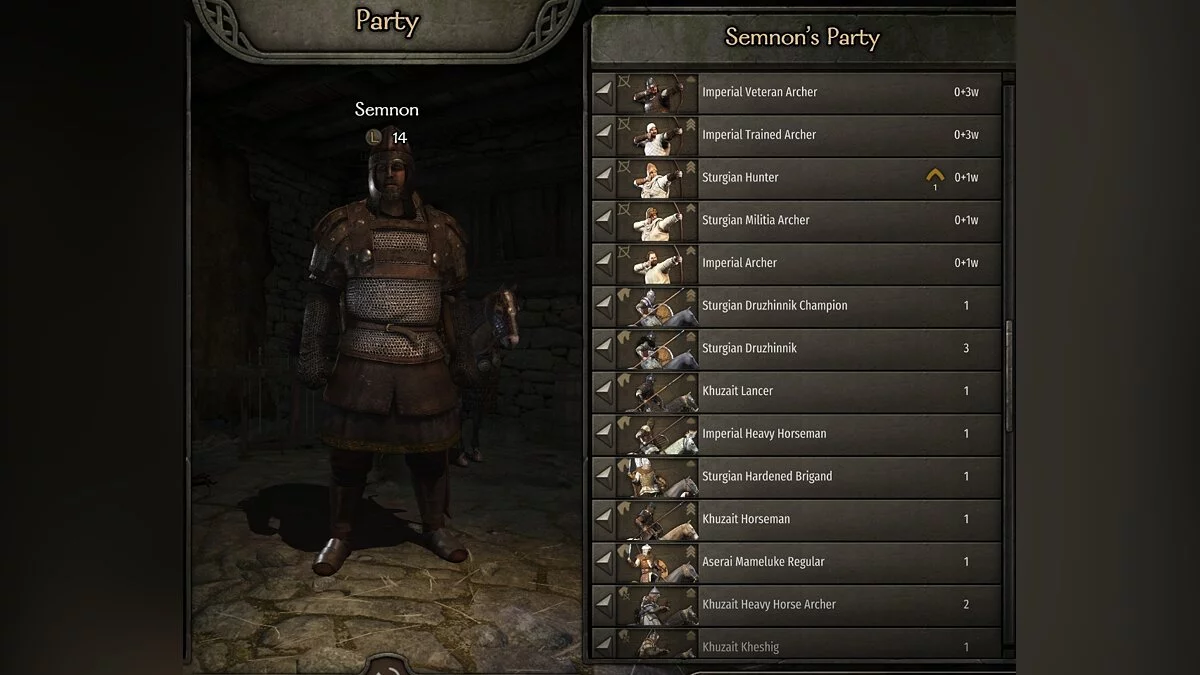 Mount & Blade 2: Bannerlord — Сортування юнітів