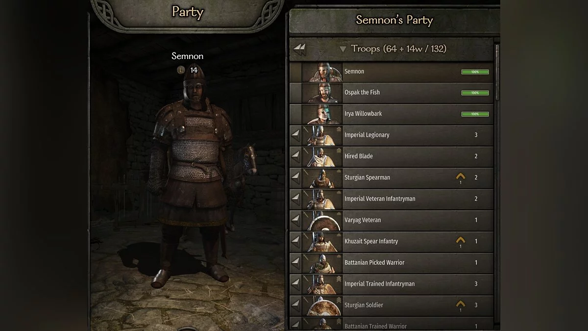 Mount & Blade 2: Bannerlord — Сортування юнітів