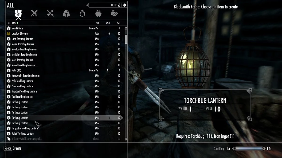 The Elder Scrolls 5: Skyrim Legendary Edition — Новые фонари для крафта