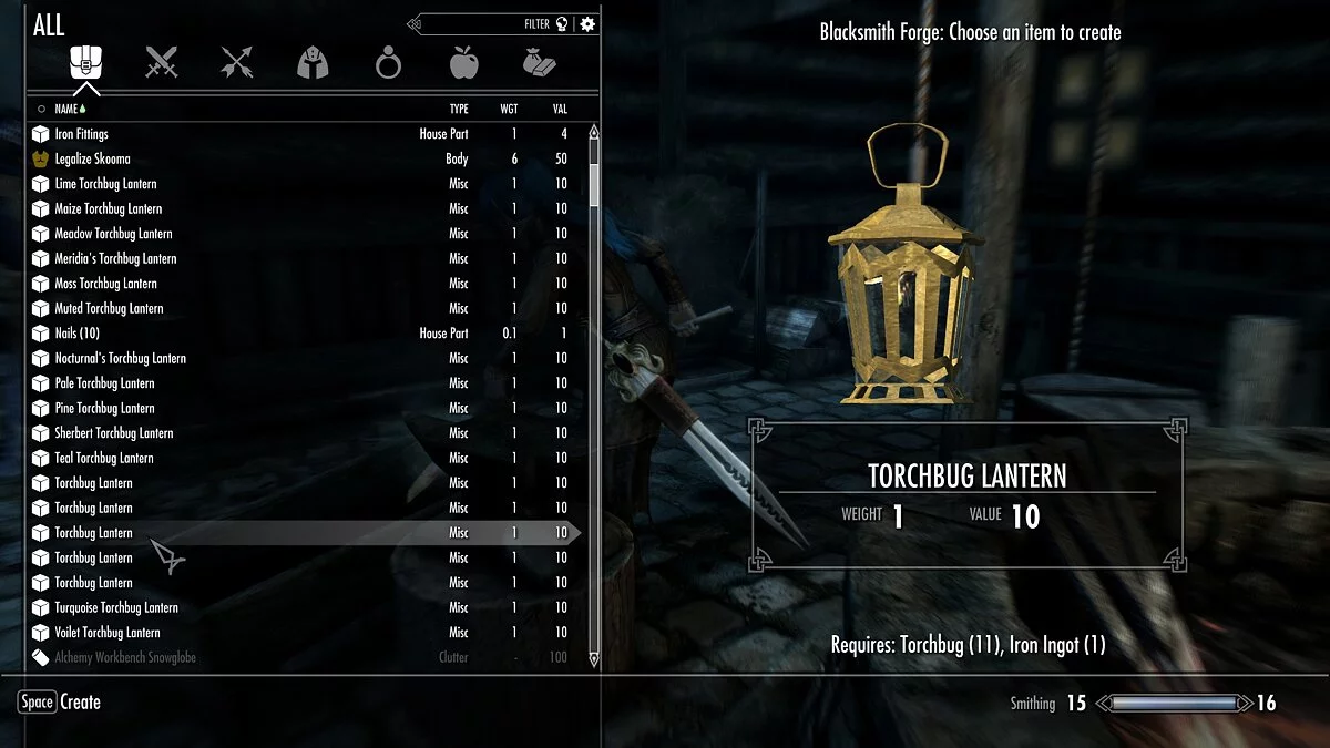 The Elder Scrolls 5: Skyrim Legendary Edition — Новые фонари для крафта