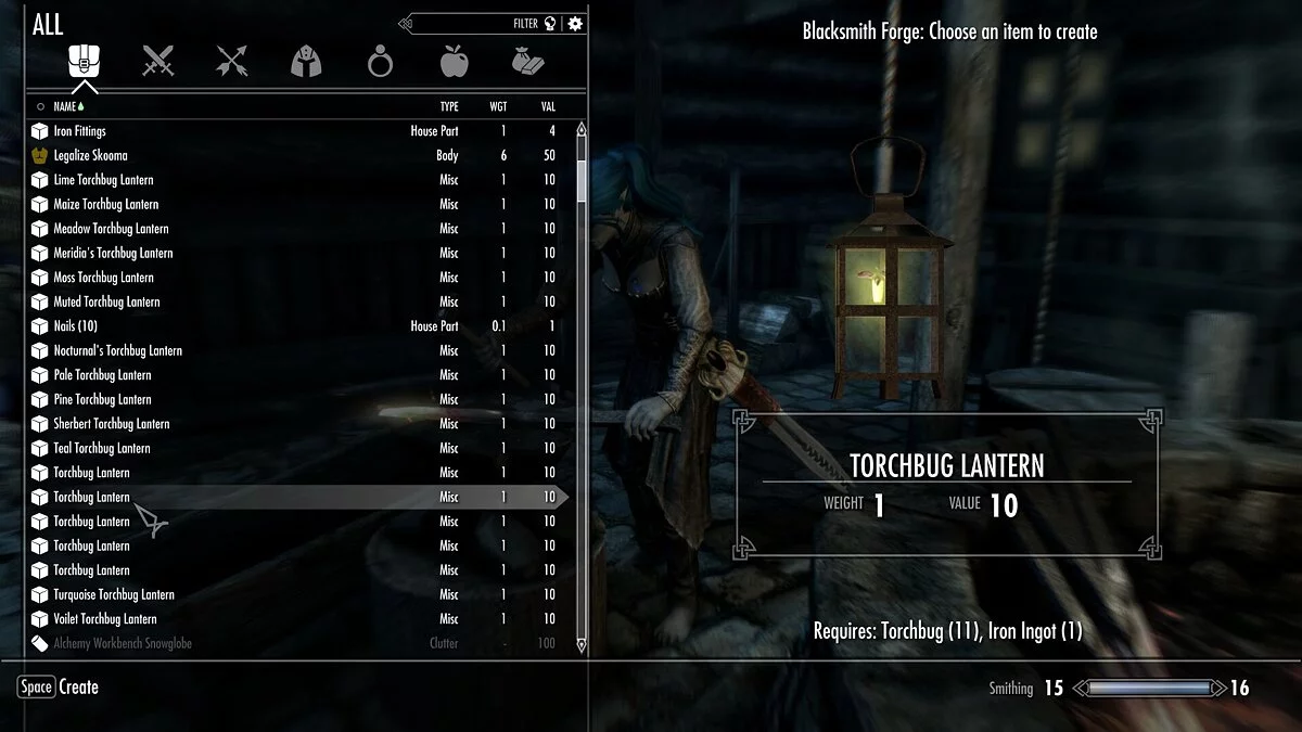 The Elder Scrolls 5: Skyrim Legendary Edition — Новые фонари для крафта