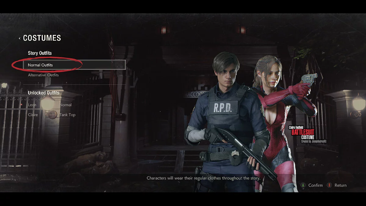 Resident Evil 2 — Disfraz de Resident Evil 5 Battlesuit para Claire Redfield