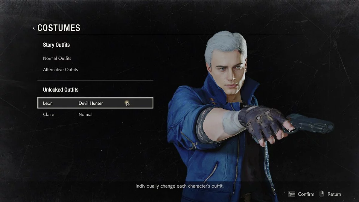 Resident Evil 2 — Dante's appearance from Devil May Cry for Leon