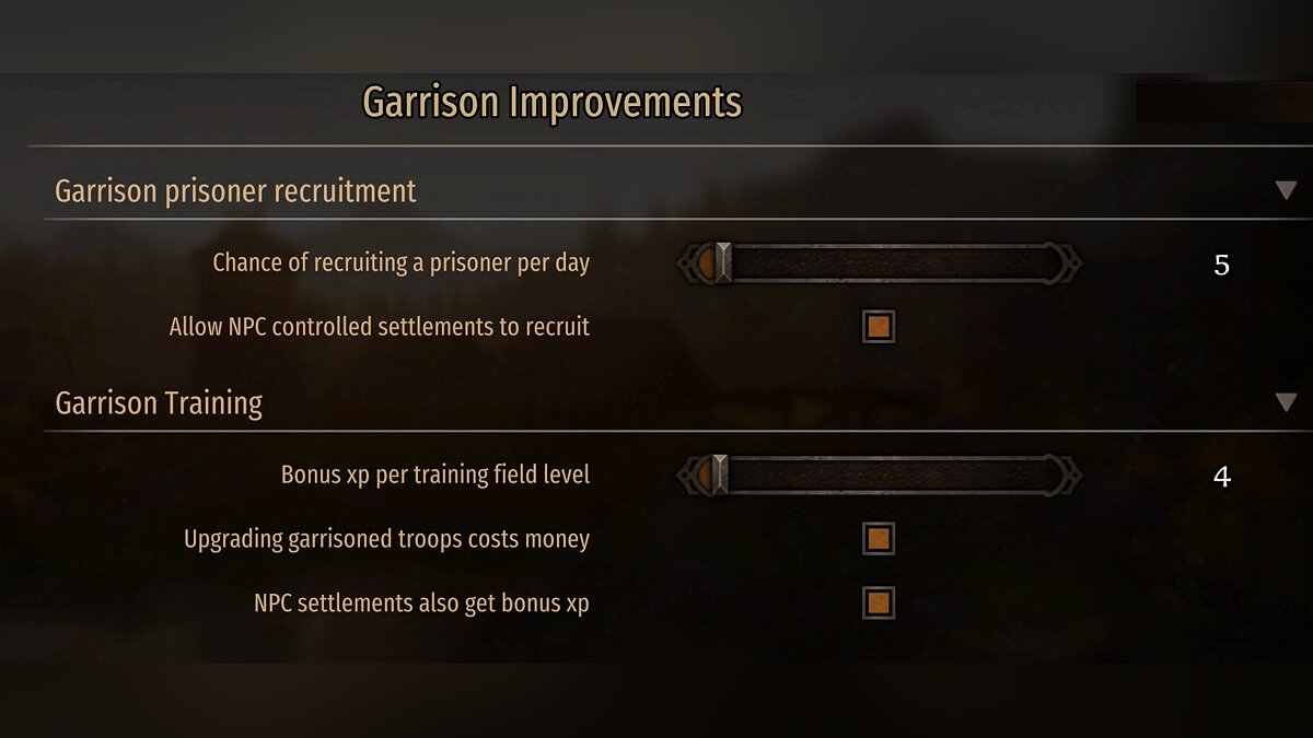 Mount &amp; Blade 2: Bannerlord — Garrison Upgrades