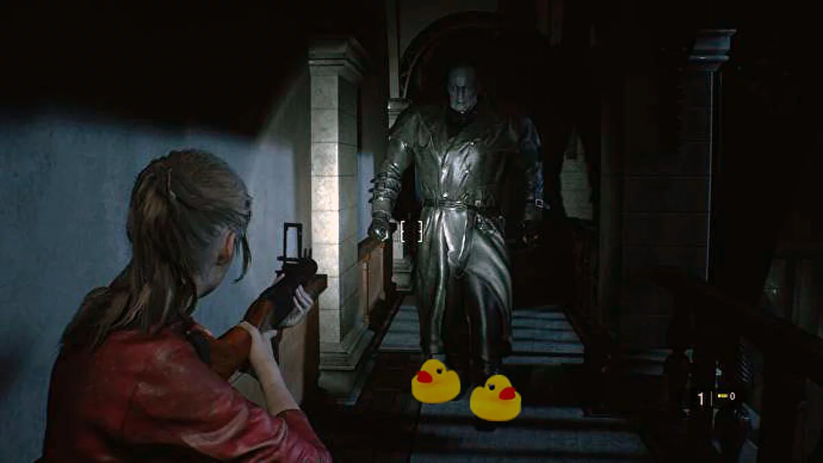 Resident Evil 2 — Funny sounds when Mr. X approaches