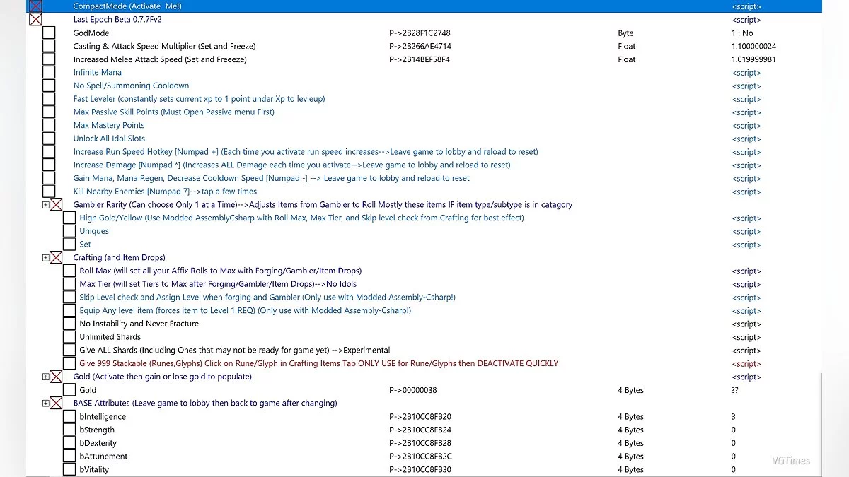 Last Epoch — Table for Cheat Engine [UPD: 04/21/2020 / 0.7.7F]