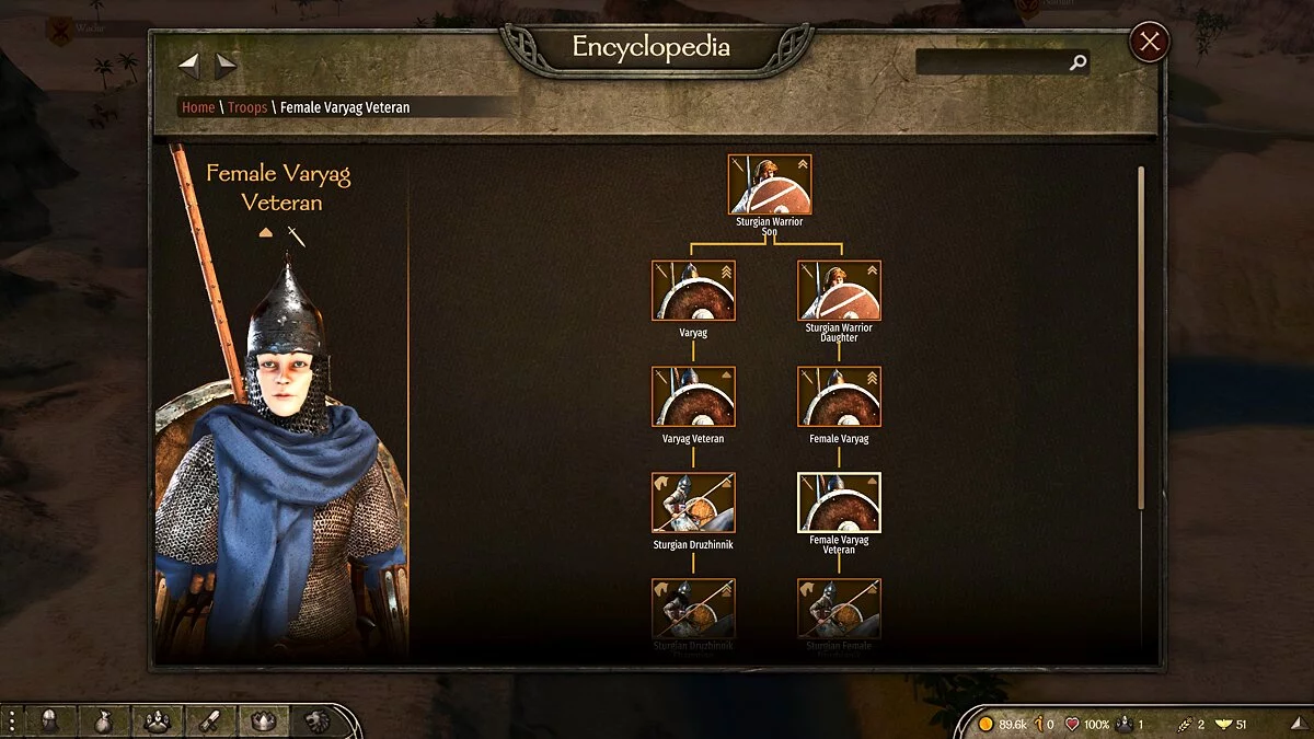 Mount & Blade 2: Bannerlord — Жіночі загони для всіх фракцій (об'їдене дерево загонів)
