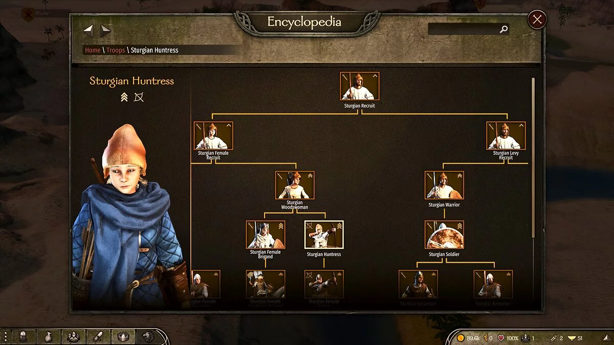 Mount & Blade 2: Bannerlord — Жіночі загони для всіх фракцій (об'їдене дерево загонів)