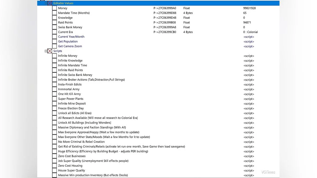 Tabla para Cheat Engine [UPD: 24/04/2020]