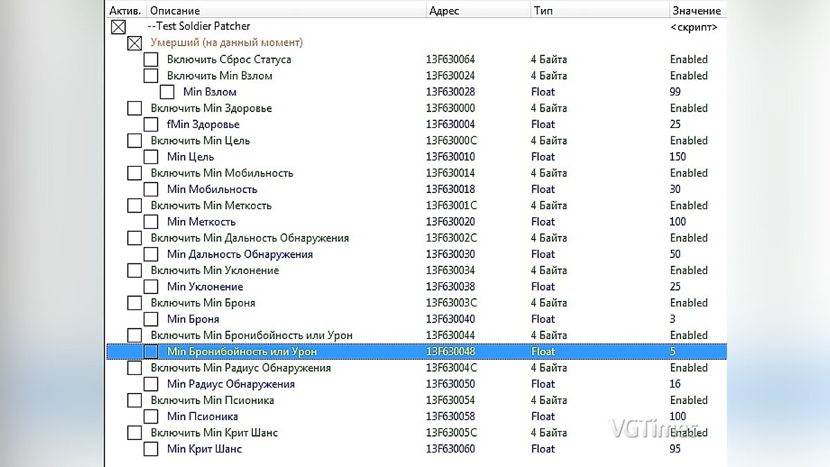 XCOM: Chimera Squad — Table for Cheat Engine [UPD: 04/26/2020]