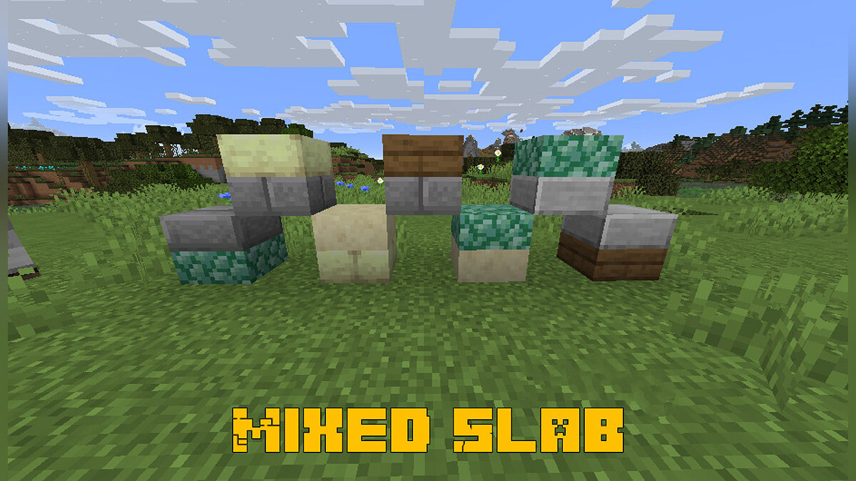 Minecraft — Mixed Slab - double semi-blocks [1.15.2] [Fabric]