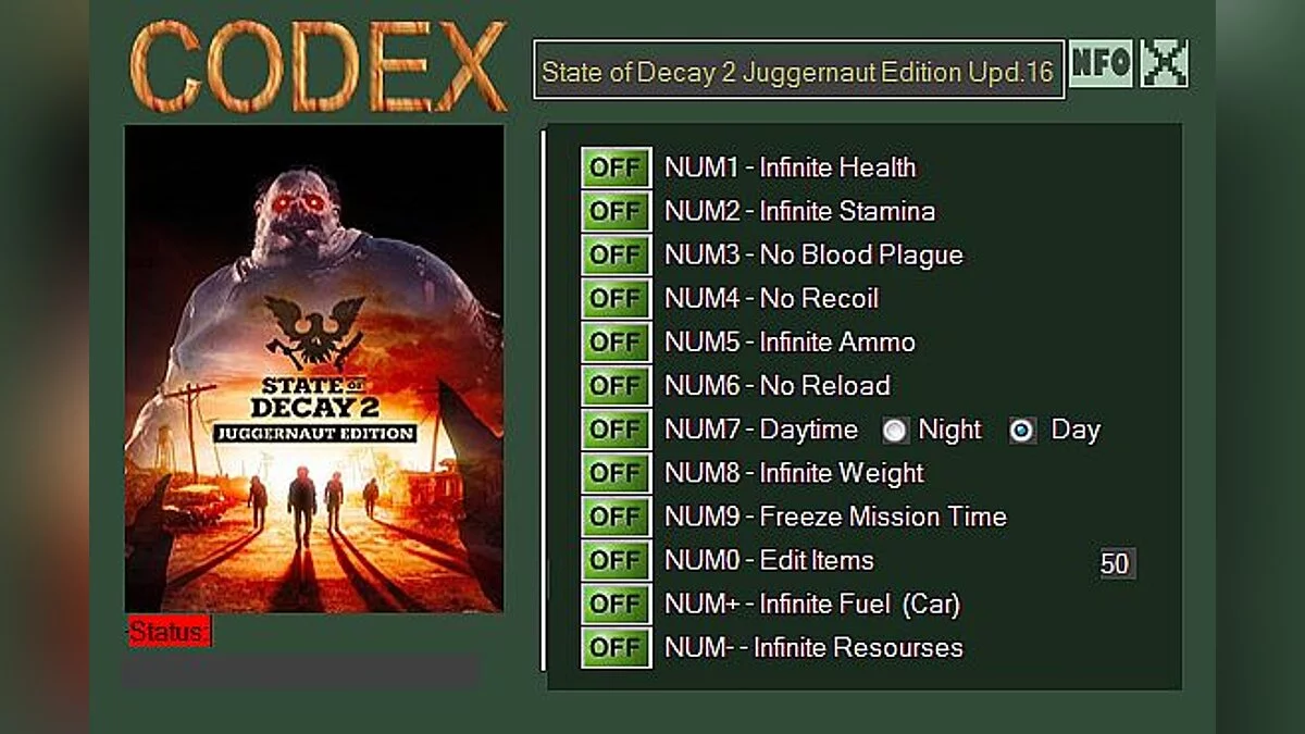 State of Decay 2: Juggernaut Edition — Trainer (+12) [Update 16]